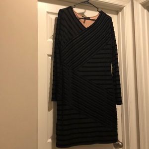 Black and nude long sleeve dress